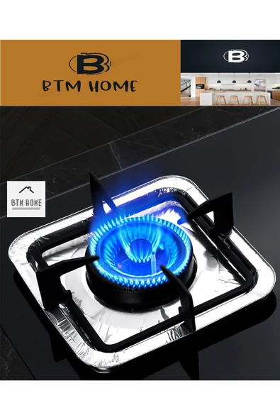 btmhome 10 Adet Ocak Üstü Leke Önleyici Yıkanabilir Isıya Dayanıklı Izgara Koruyucu Folyo - 2