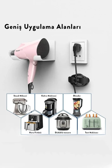 btmhome Çok Amaçlı Kablo Tutucu Kablo Toparlayıcı Airfryer Kablo Sabitleyici Düzenleyici 2 Adet Yapışkanlı - 3