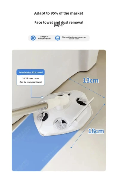 btmhome 6 Köşeli Mop Çekçekli Her Köşede Pratik Kullanım Cam Ve Yüzeyler İçin - 4