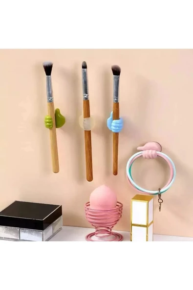 btmhome Kendinden Yapışkanlı Çok Amaçlı Baş Parmak Şeklinde  Kablo ve Malzeme Tutucu 5 Adet - 3