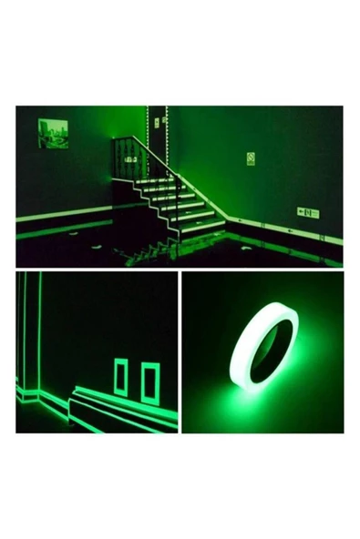btmhome 3 Metre Yapışkanlı Karanlıkta Işık Veren Fosforlu Bant