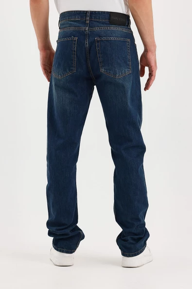 Erkek Düz Süper Baggy Paça Uzun Kot Pantolon - 9