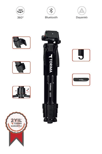 Torima 8850 Profesyonel 1.2m Su Terazili Tripod Kamera Tripod