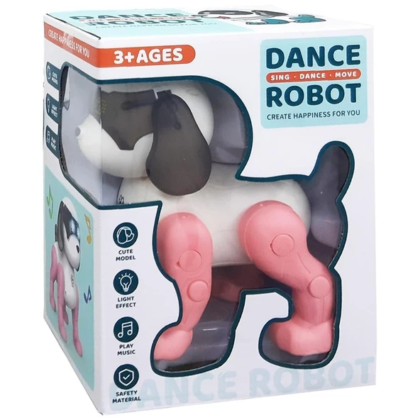 BabyDOOR Toys 111-2 Dans Eden Sesli Işıklı Robot Köpek Pembe