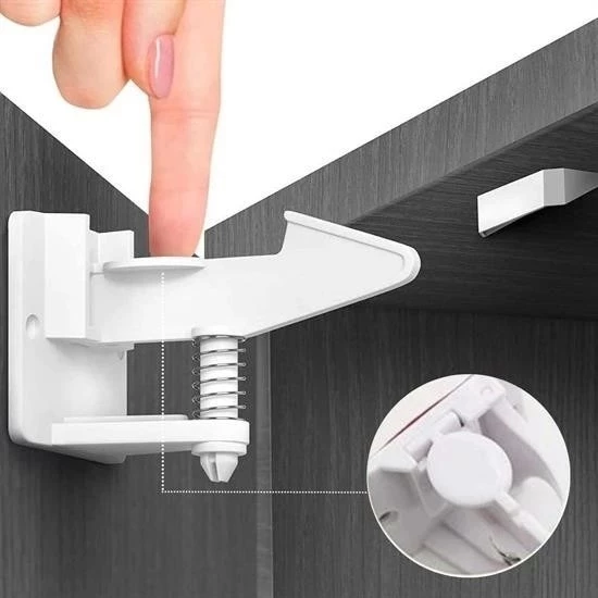 Bebek Çocuk Güvenliği Korumalı Yapışkan Çekmece Ve Dolap İçin Tutucu Gizli Güvenlik Kilidi - 2