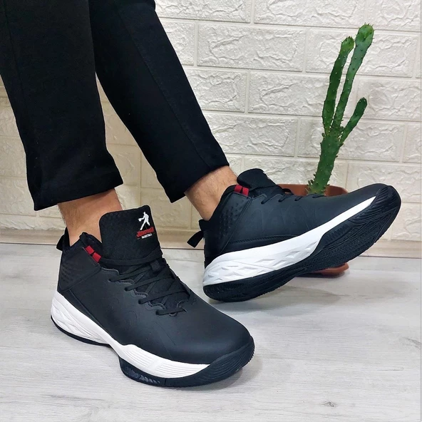 Jump 28652 Siyah-Beyaz Boğazlı Basket Spor Ayakkabı - Resim 2