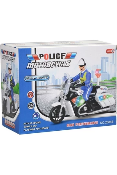 BabyDOOR 2388B Sesli Işıklı Polis Motoru - 5