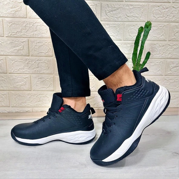 Jump 28652 Siyah-Beyaz Boğazlı Basket Spor Ayakkabı - Resim 5
