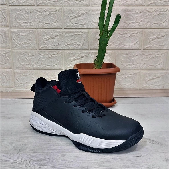 Jump 28652 Siyah-Beyaz Boğazlı Basket Spor Ayakkabı - Resim 8