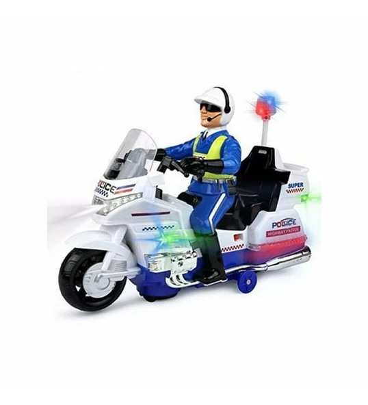 BabyDOOR 2388B Sesli Işıklı Polis Motoru - 4