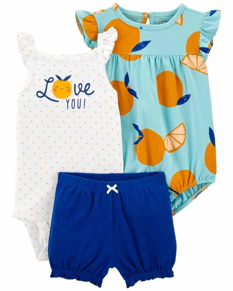 Carters 1N041510 Layette Kız Bebek 3'lü Set