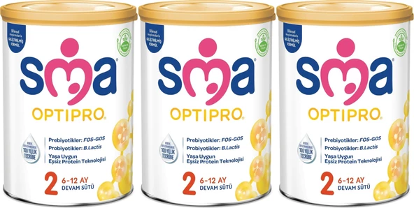 Sma Optipro 800GR No:2 Devam Sütü (6-12 Ay) (3 Lü Set)