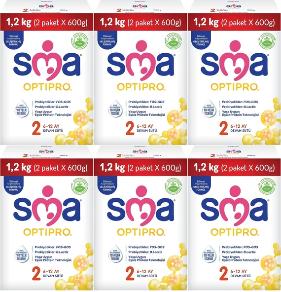 Sma Optipro 1200GR No:2 Devam Sütü (6-12 Ay) Kutu (6 Lı Set)