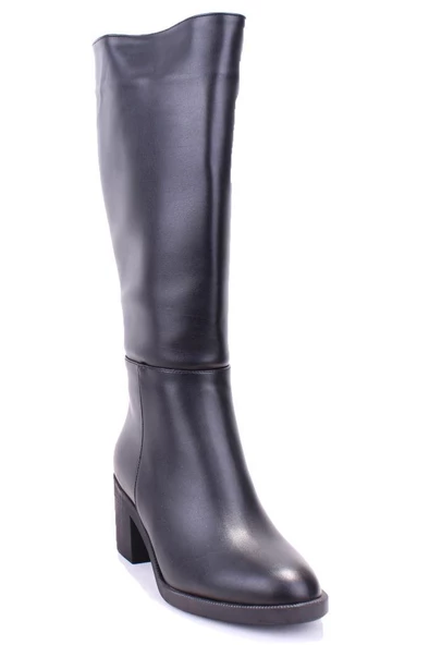 Dagoster DZA07-1062760 Siyah Klasik Kalın Topuklu Kadın Çizme