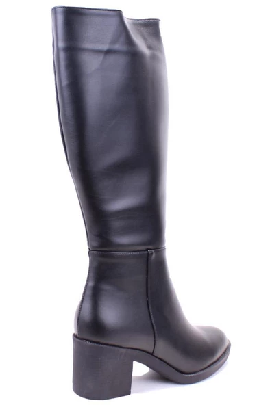 Dagoster DZA07-1062760 Siyah Klasik Kalın Topuklu Kadın Çizme - 4