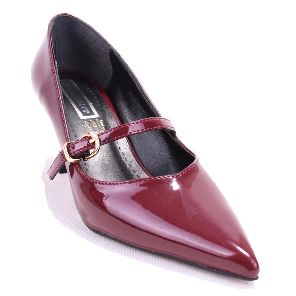 Dagoster DZA07-389100 Bordo Rugan Stiletto Topuklu Kadın Ayakkabı