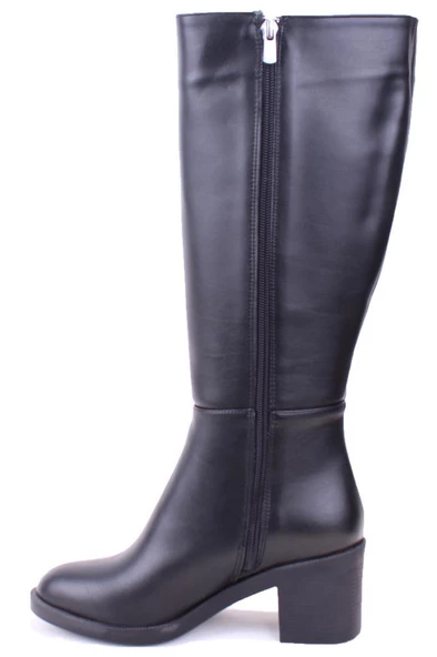 Dagoster DZA07-1062760 Siyah Klasik Kalın Topuklu Kadın Çizme - 3