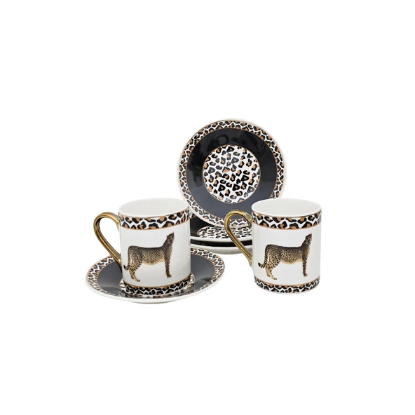Sudedi Home Leopar Desen 6 Kişilik Fincan Takımı YX-230134 - 2