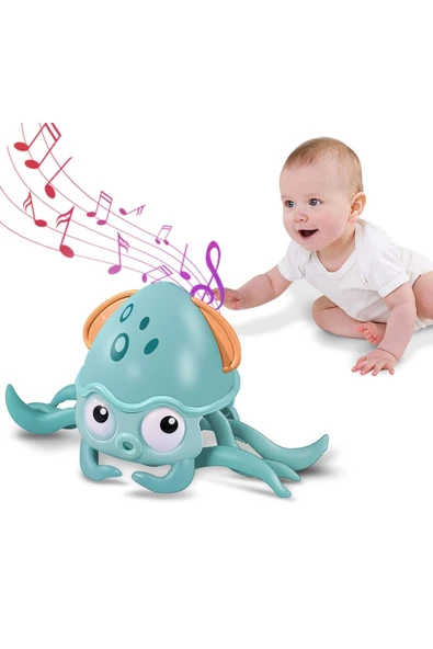 Emeklemeye Yardımcı Sensörlü Ahtapot Şarjlı Oyuncak - 6