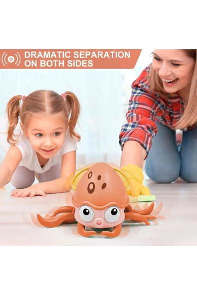 Emeklemeye Yardımcı Sensörlü Ahtapot Şarjlı Oyuncak - 4