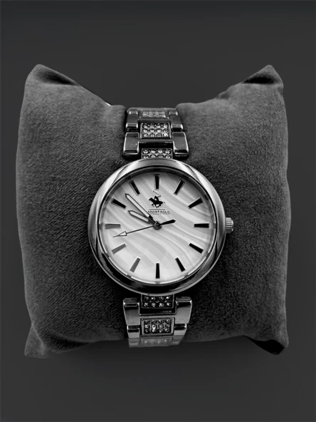 Gümüş Taşlı Şık Kadın Kol Saati