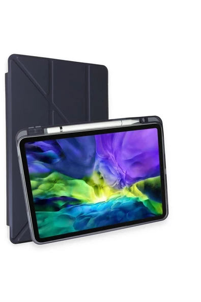 Ipad Pro 11 2020 Kılıf Kalemlikli Tri Folding Katlanabilir Standlı 360 Tam Koruma Kılıf - 8