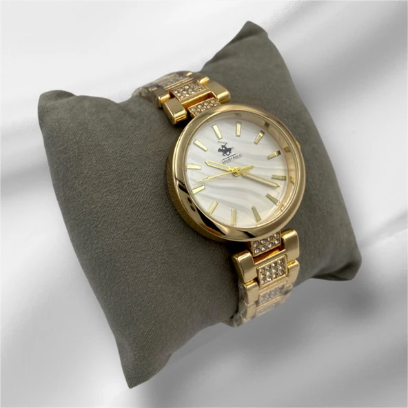 Gold Taşlı Şık Kadın Kol Saati - 2