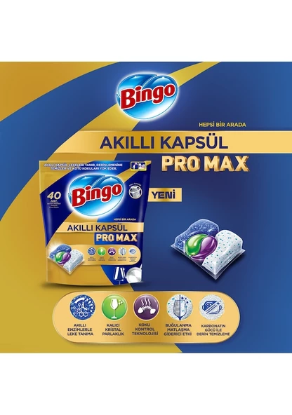 BINGO AKILLI BULAŞIK KAPSÜLÜ PRO MAX 40 ADET - 8