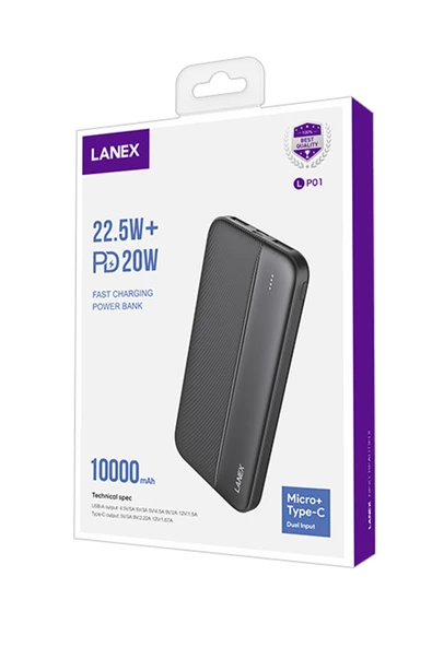 Peeq Lanex LP01 10.000 mAh 22.5W PD Hızlı Şarj Powerbank - 4