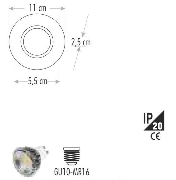 CATA İpek Dekoratif Cam Spot Yuvarlak Kristal Krom 3w Efektli 4000K GU10 (Duy Ampul Hariç) - Resim 2