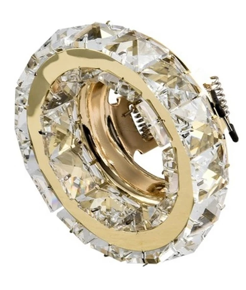 CATA Melinda Dekoratif Cam Spot Yuvarlak Kristal Gold GU10 (Duy Ampul Hariç)