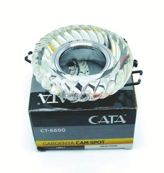 CATA Gardenya Dekoratif Cam Spot Yuvarlak Kristal Krom 3w Efektli 4000K GU10 (Duy Ampul Hariç)