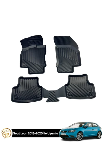 Black Gold Seat Leon 3D Havuzlu Paspas 2013-2020 Kauçuk