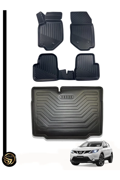 Leader Nissan Qashqai Visia 3d Havuzlu Paspas 2014-2020+bagaj Havuzu 3d Ikili Set