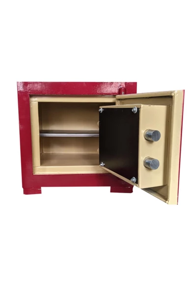 Çelik Para Kasası 40 Cm Bordo - 2