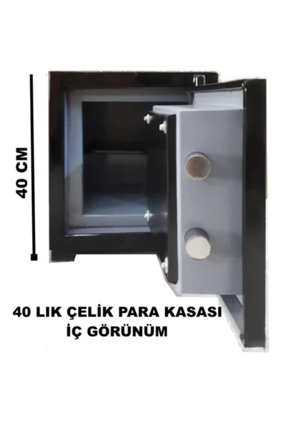 Store Çelik Para Kasası 40 Cm Siyah Gri - 2