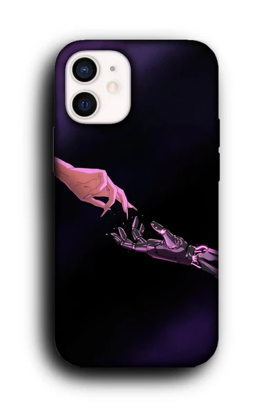 iPhone 12 Mini Uyumlu Lansman Telefon Kılıfı "Mor Cyberpunk Anime Akira Become Human"