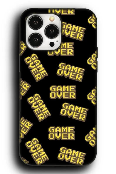 iPhone 13 Pro Max Uyumlu Lansman Telefon Kılıfı "Game Over Oyuncu Gamer Arcade Desenli"