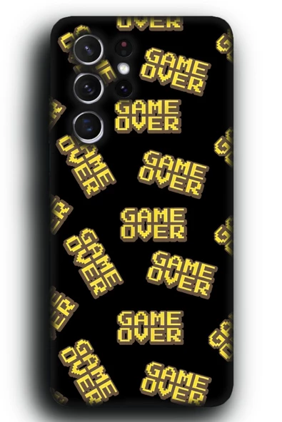 Galaxy S21 Ultra Uyumlu Lansman Telefon Kılıfı "Game Over Oyuncu Gamer Arcade Desenli"