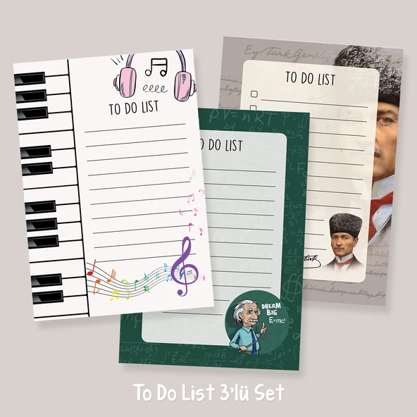 3 \' lü To Do List Set / Not Defteri / Bloknot ST34