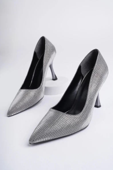Muggo YOWEL Garantili Sivri Burun Kadın Topuklu Stiletto Ayakkabı - 10