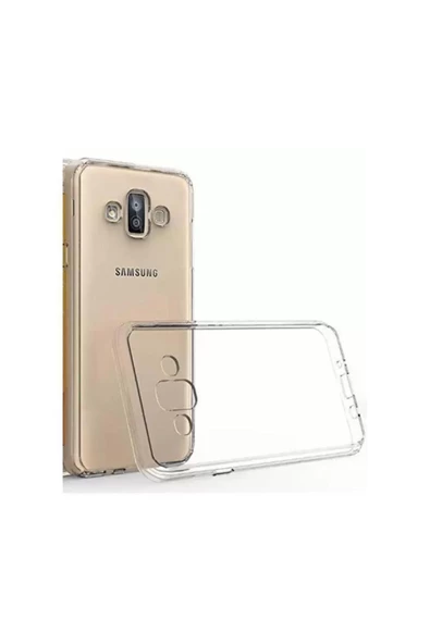 Samsung Galaxy J7 Duo Uyumlu Şeffaf Kamera Korumalı Darbe Önleyici Esnek Silikon Kılıf