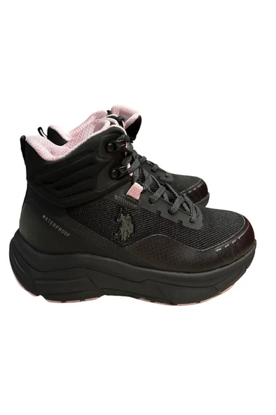 U.S. Polo Assn. GERRARD HI WMN 4PR 101812675 Su Geçirmez Outdoor Bot Siyah Pembe 36-40