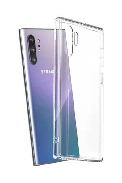 Samsung Galaxy Note 10 Plus Uyumlu Şeffaf Kamera Korumalı Darbe Önleyici Esnek Silikon Kılıf