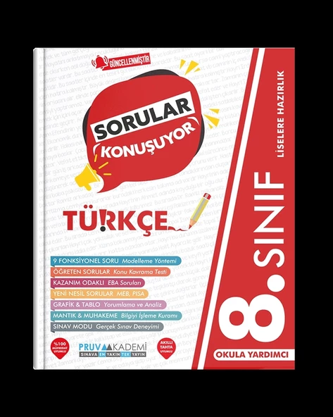 PRUVA AKADEMİ YAYINCILIK 8.SINIF TÜRKÇE SORULAR KONUŞUYOR