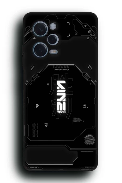 Redmi Note 12 Pro 5G Uyumlu Lansman Telefon Kılıfı "Siyah Cyberpunk Goth Techwear Dark Blackout"