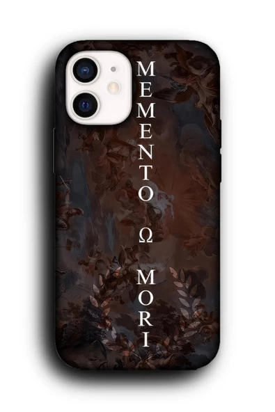 iPhone 12 Mini Uyumlu Lansman Telefon Kılıfı "Memento Mori Stoik Carpe Diem Latince"