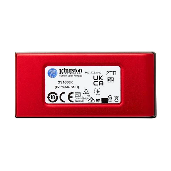 Kingston XS1000 2TB USB 3.2 Gen 2 Mini Kırmızı Taşınabilir SSD - 2