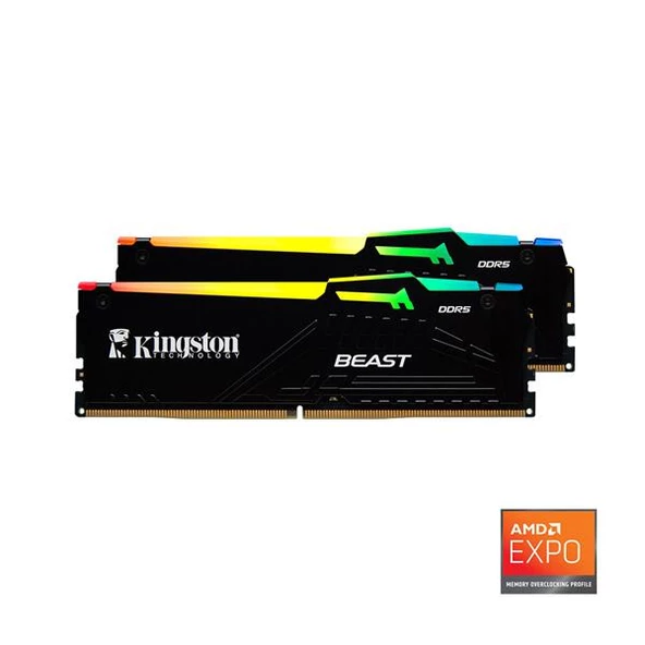 Kingston Beast RGB Expo 64GB DDR5 5600MHz CL36 Masaüstü Performans Ram Kit (2x32GB) - 3