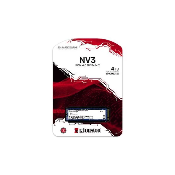 Kingston NV3 4TB 22x80mm PCIe 4.0 x4 M.2 NVMe SSD - 4